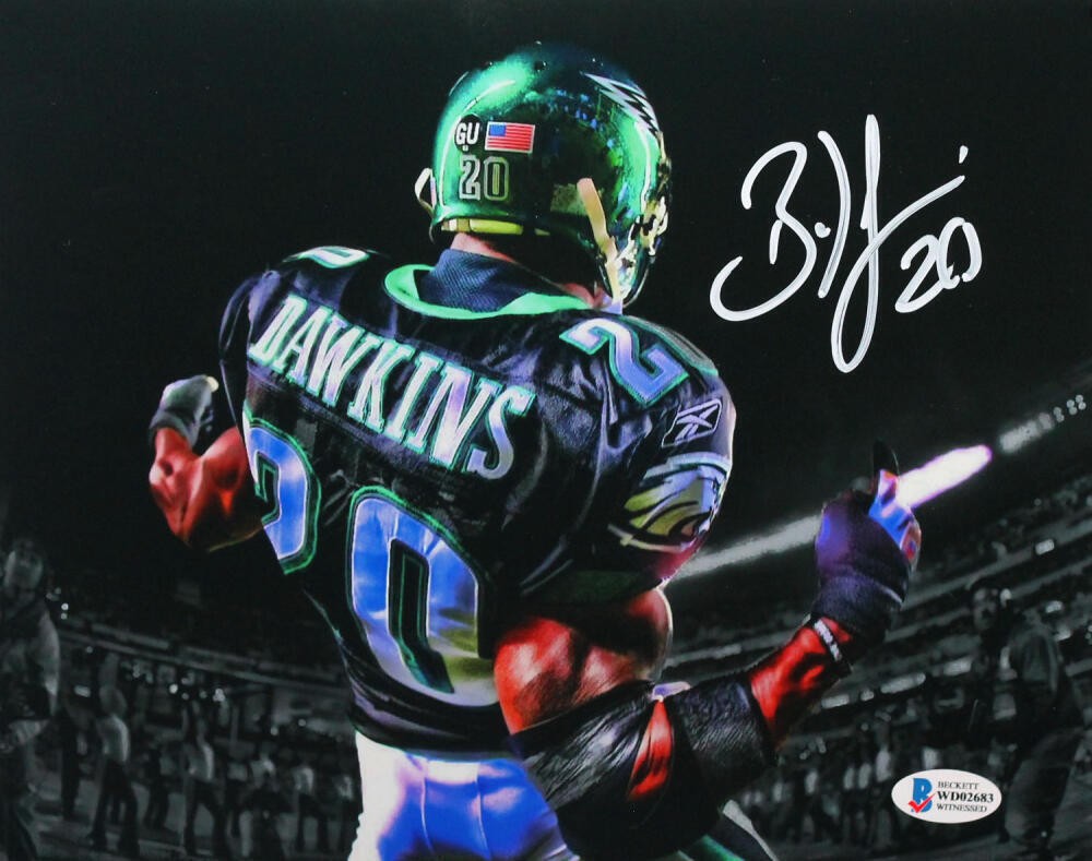 Brian Dawkins Signed Custom Framed Jersey Display (Beckett)