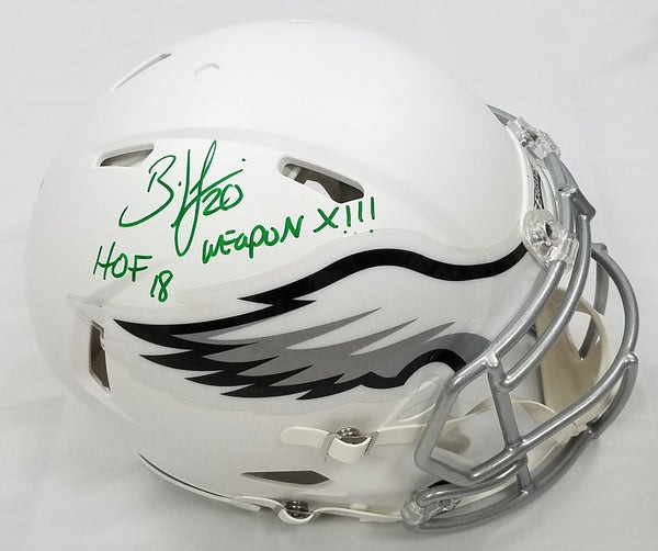 Brian Dawkins Autographed Signed Philadelphia Eagles Riddell Matte Flat  White Speed Authentic Helmet W/ HOF 18 & Weapon X JSA Witness