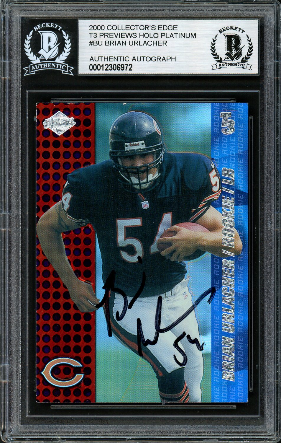 Brian Urlacher Autographed Signed 2000 Collectors Edge Preview Rookie
