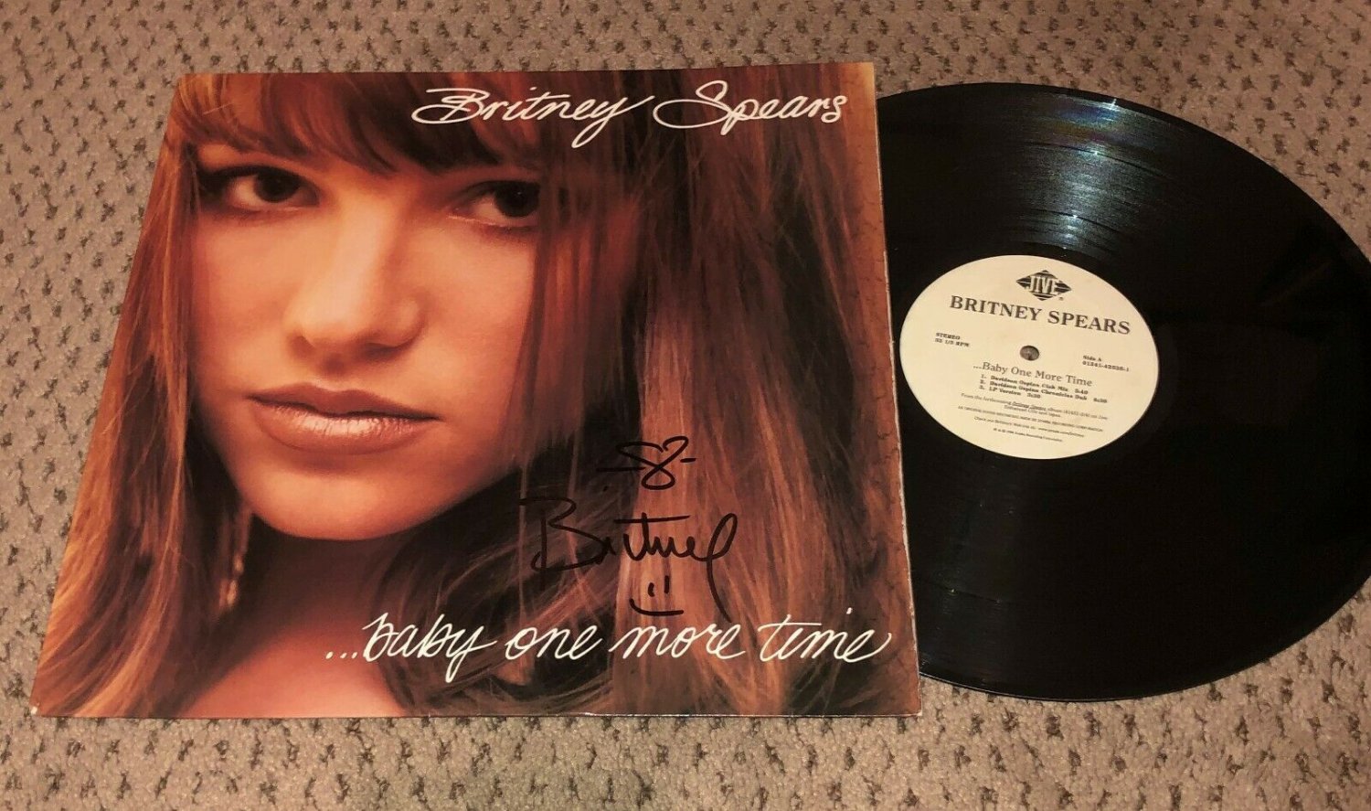 Britney Spears Autographed Signed Baby One More Time Single Album Jsa Full Loa Autograph