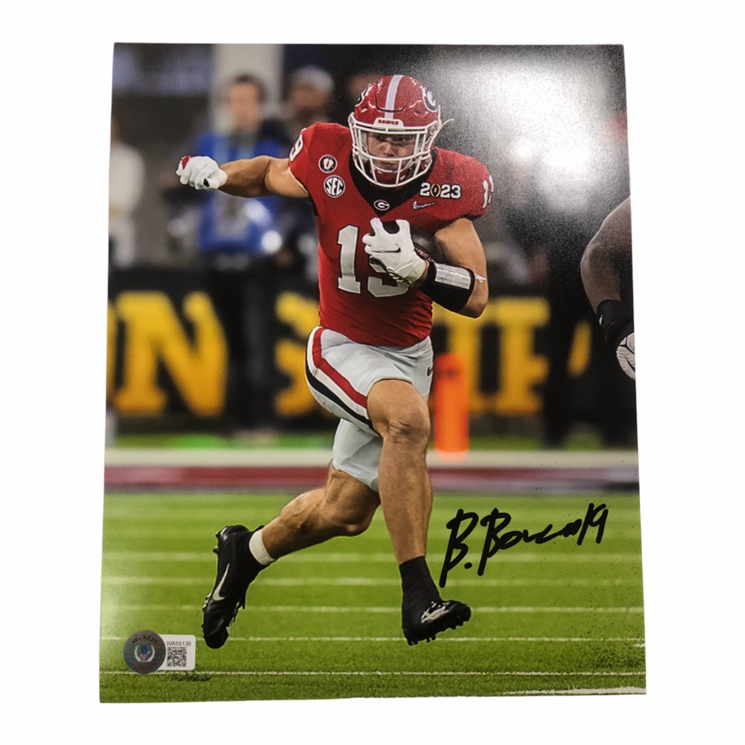 Brock Bowers Autographed Signed Georgia Bulldogs 8x10 2023 Natty Run Photo  - Beckett Authentic