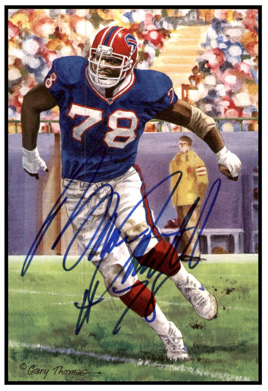 Bruce Smith Autographed Signed Goal Line Art Card Glac Bills PSA/DNA