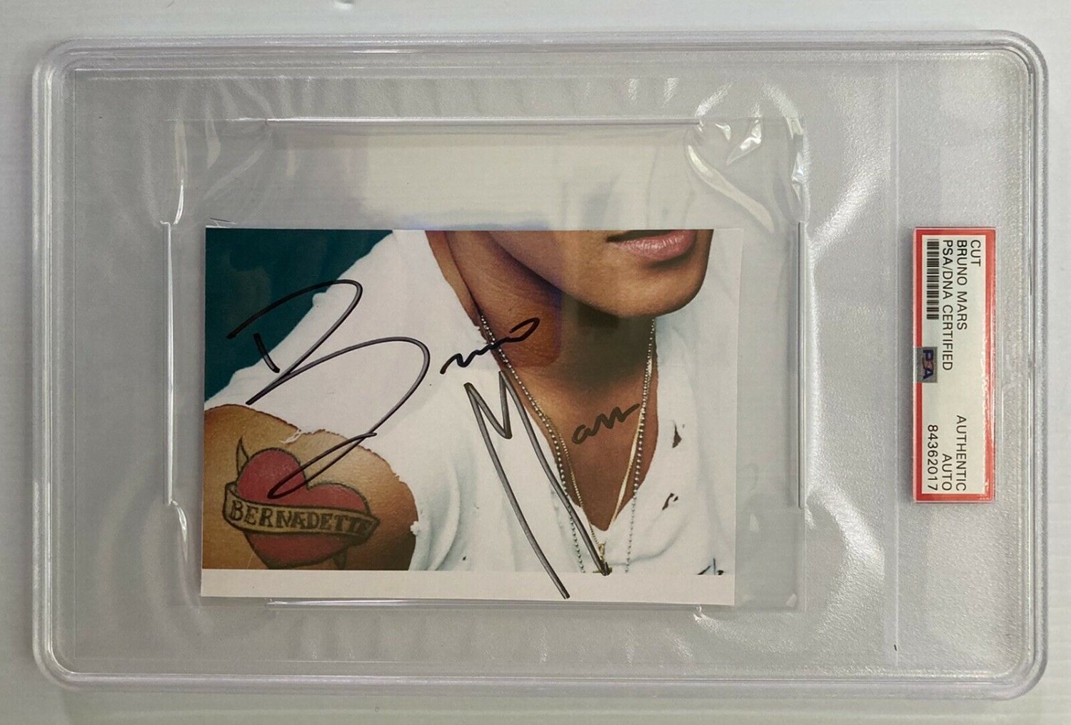 Bruno Mars Autographed Signed Singer Autograph 3.5 X 5.25 Cut Signature