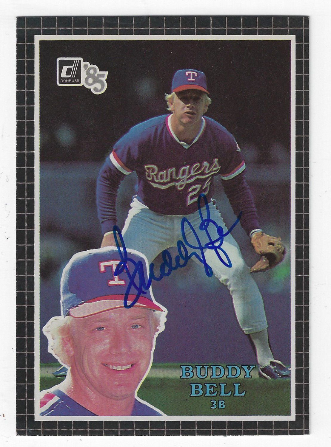 Buddy Bell Autographed Signed Texas Rangers 1985 Donruss Action