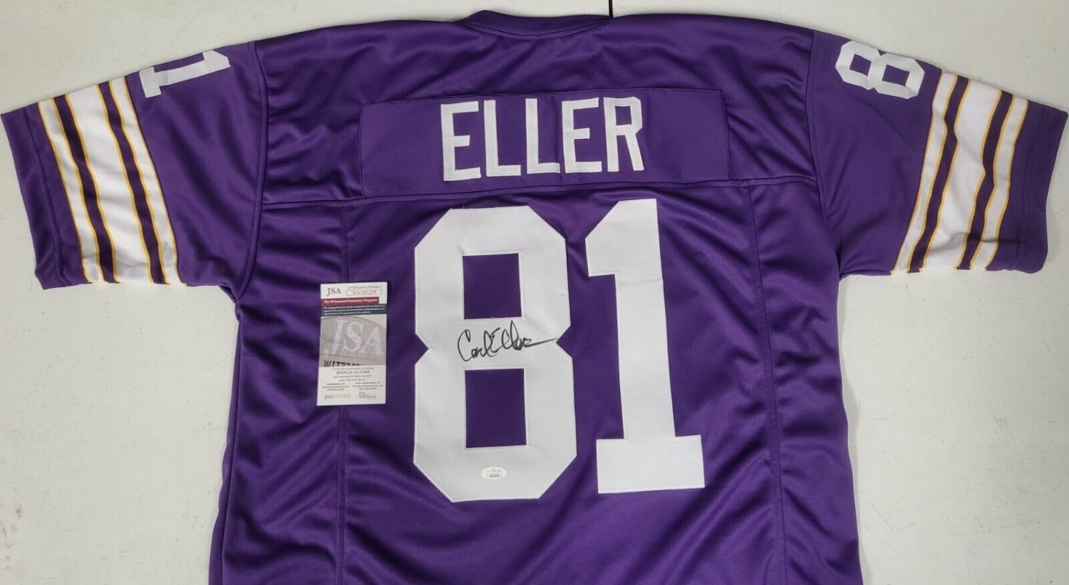 Carl Eller Autographed Signed Minnesota Vikings #81 Jersey Size Xl JSA COA