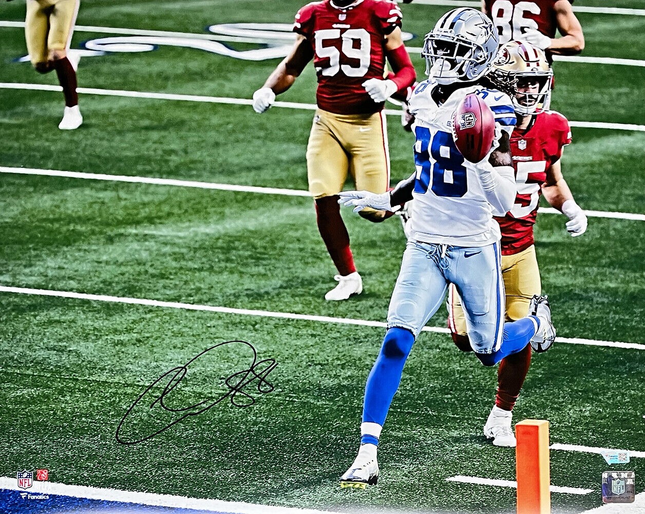 Ceedee Lamb Autographed Signed 16X20 Dallas Cowboys Touchdown Photo Fanatics