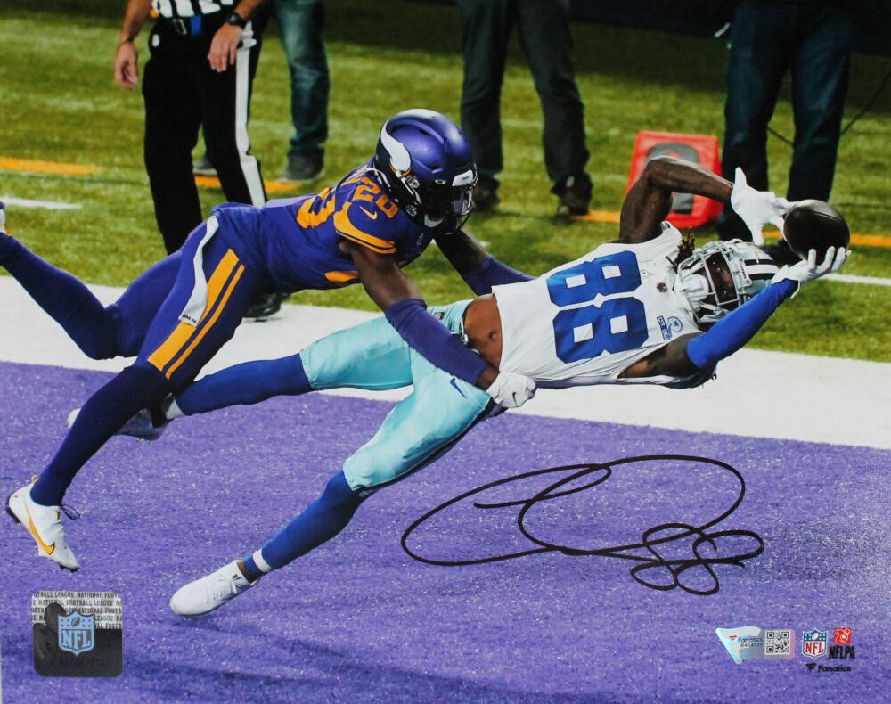 Ceedee Lamb Autographed Signed Dallas Cowboys Td Vs Vikings 8X10