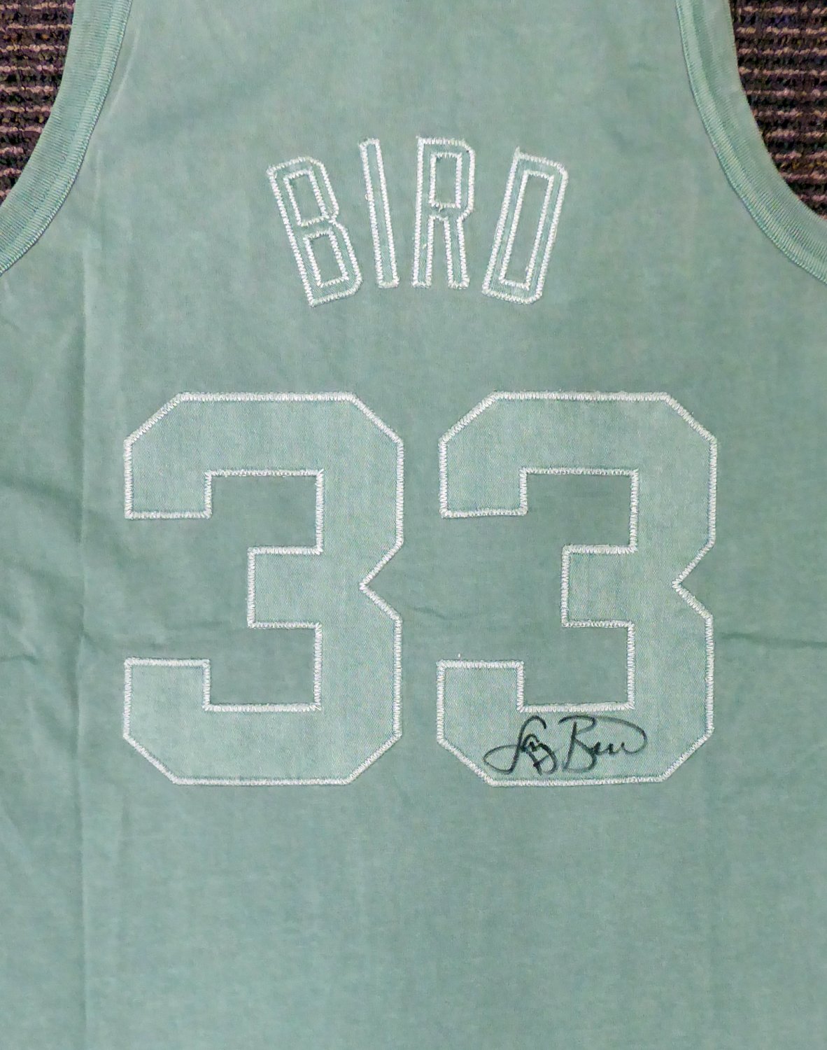 Larry Bird Boston Celtics Deluxe Framed Autographed Green Mitchell & Ness  Authentic Jersey