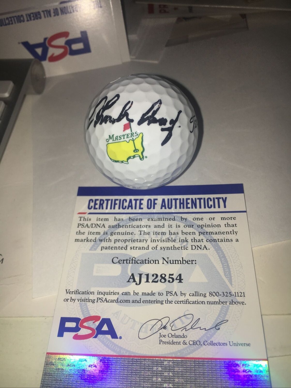 Charles Coody Autographed Signed Master Champ Masters Golf Ball Psa Dna