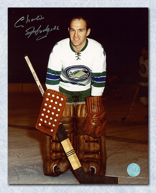 Charlie Hodge Oakland Seals Autographed Signed Goalie 8x10 Photo