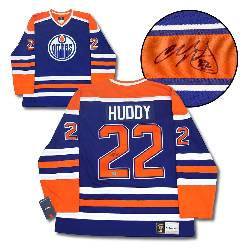 Charlie Huddy Edmonton Oilers Signed Vintage Jersey