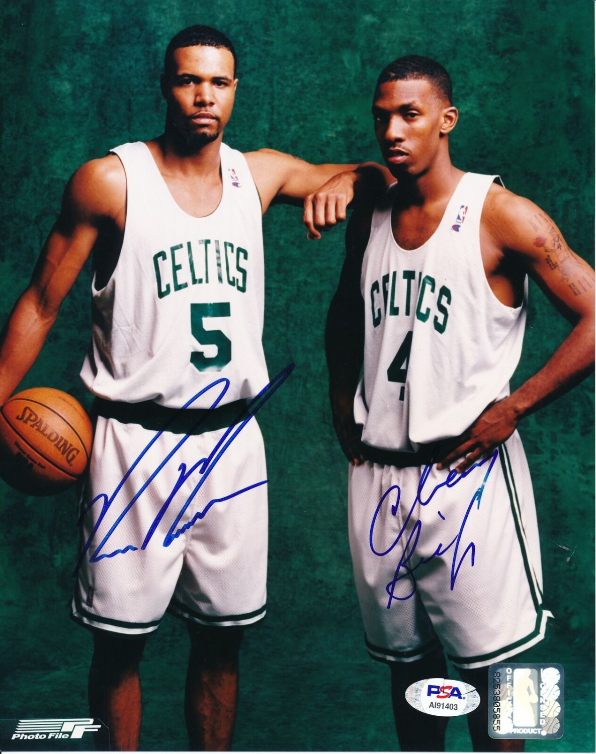 Chauncey Billups Autographed Signed Ron Mercer Celtics Dual Auto 8x10 Photo Psa Dna