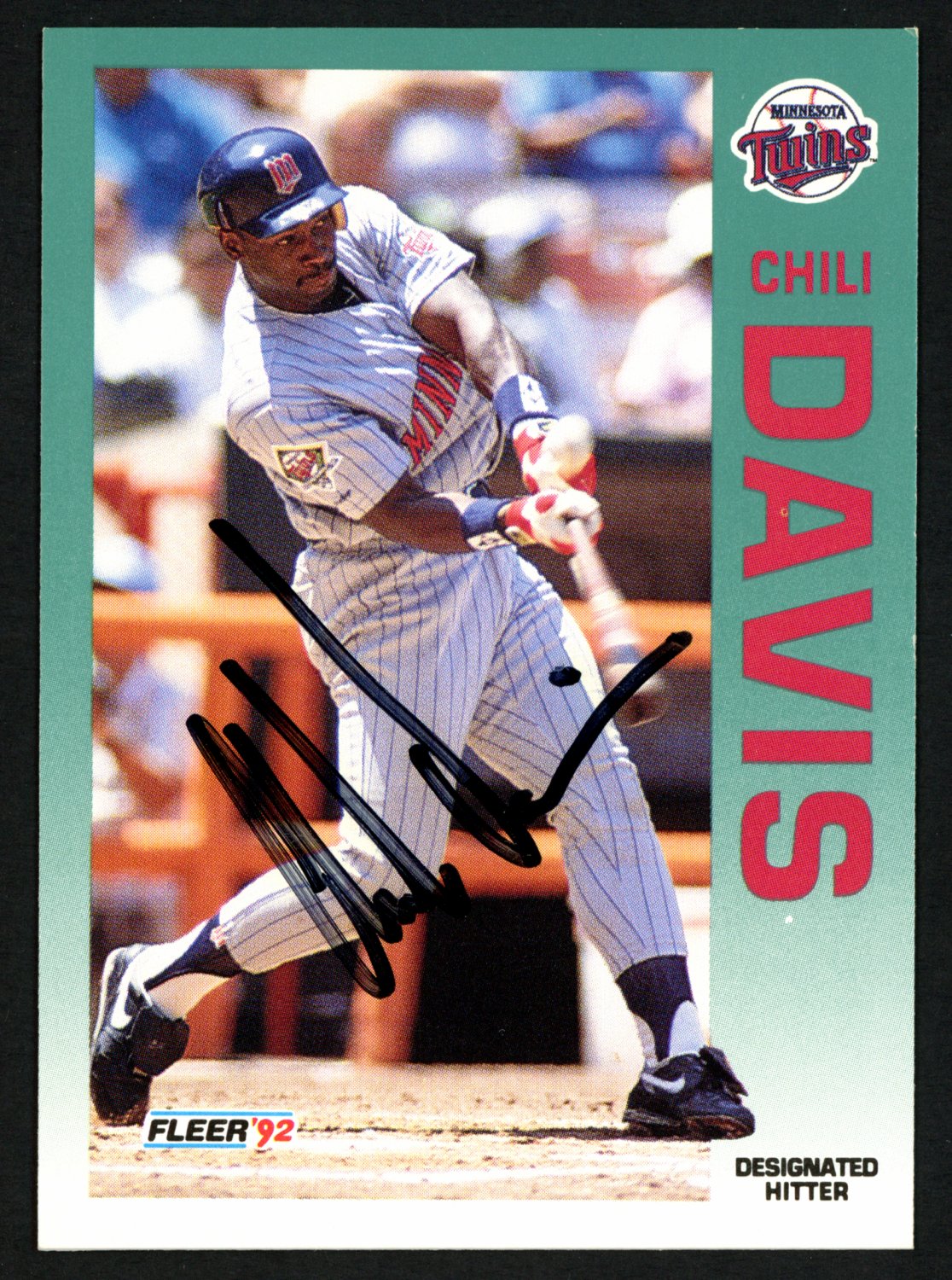 Chili Davis Autographed Signed 1992 Fleer Card 200 Minnesota Twins 153482