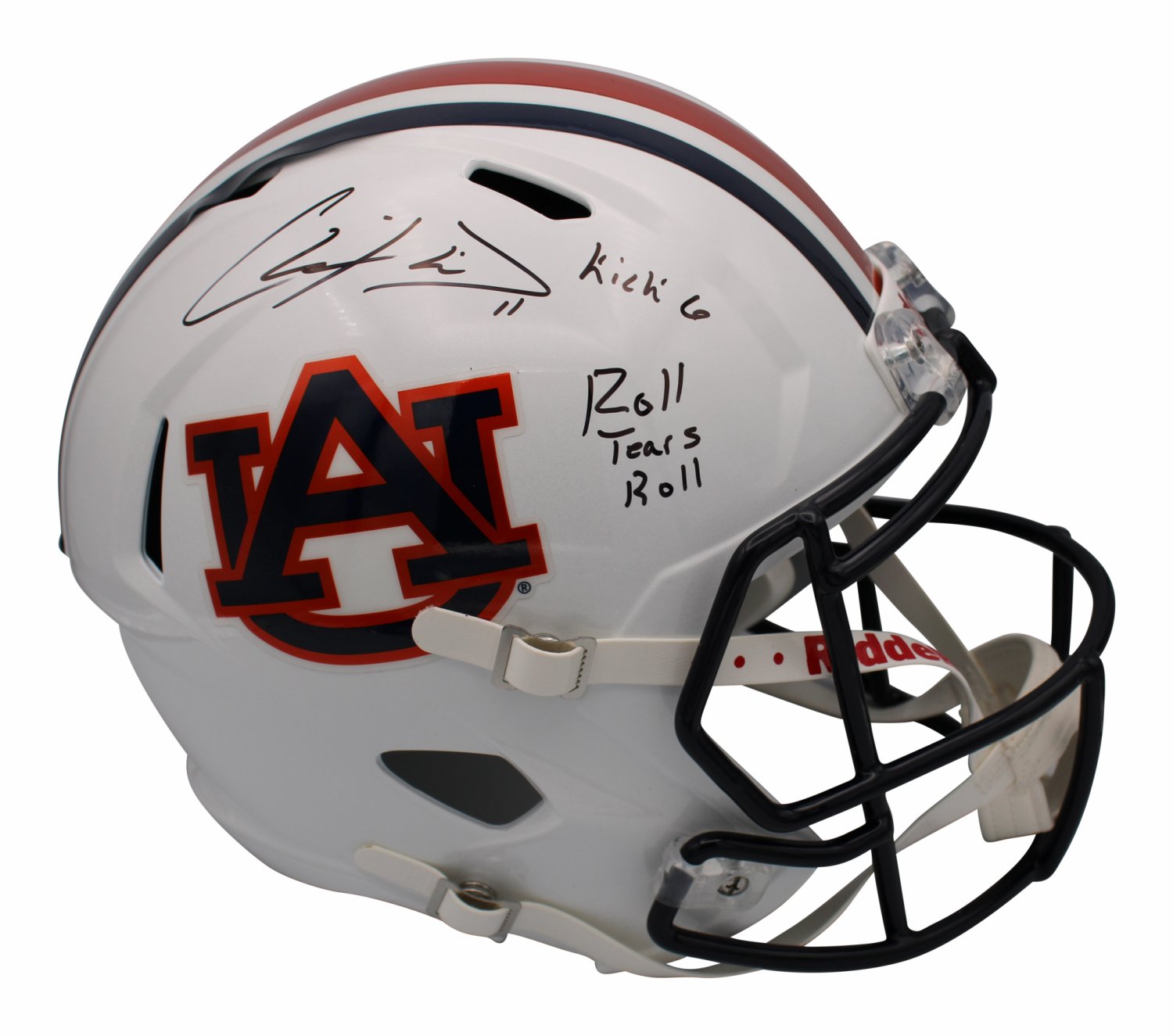 Chris Davis Autographed Signed Auburn Tigers Riddell Full Size Speed  Replica Helmet with Roll Tears Roll Inscription - Certified Authentic