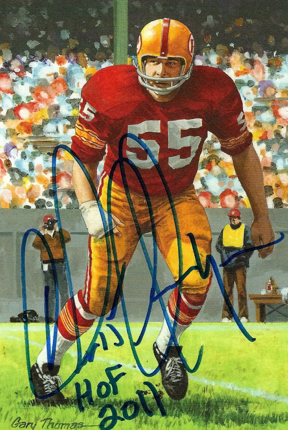 Chris Hanburger Autographed Signed Goal Line Art Card - Autographs