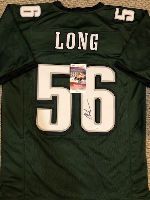 Chris Long Signed/Autographed Eagles Custom Football Jersey JSA