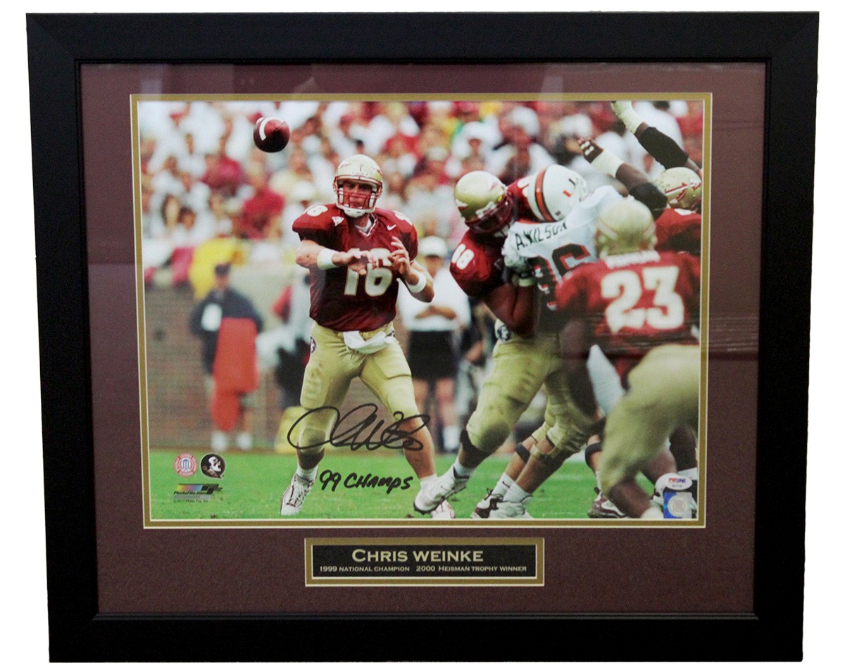 Authentic Autographed Chris Weinke FSU Seminoles Framed 16x20 Photo ~ Horizontal vs Miami