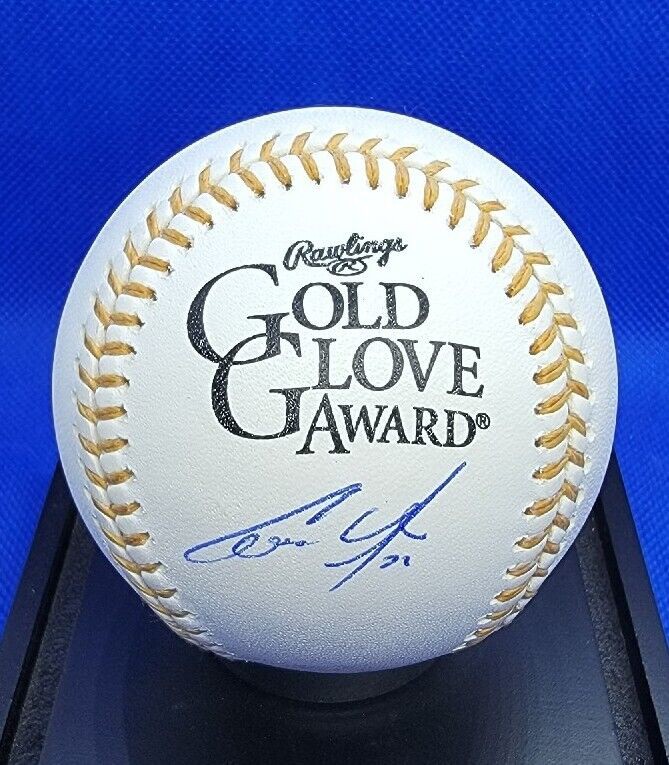 Christian Yelich Autographed Signed Gold Glove Baseball Milwaukee Brewers  JSA Auto Gg