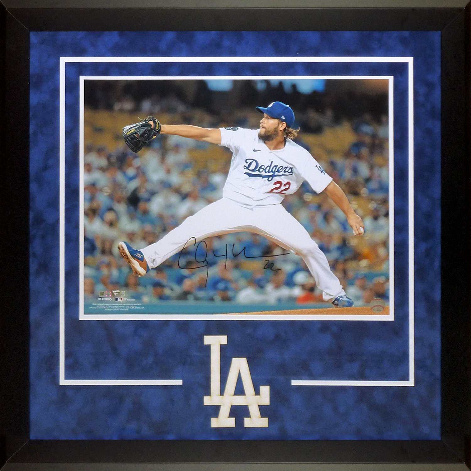 Lot - Clayton Kershaw Autographed & Framed Los Angeles Dodgers