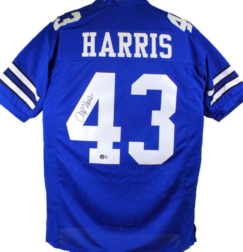 Cliff Harris Autographed Signed Blue Pro Style Jersey-Beckett Hologram Black