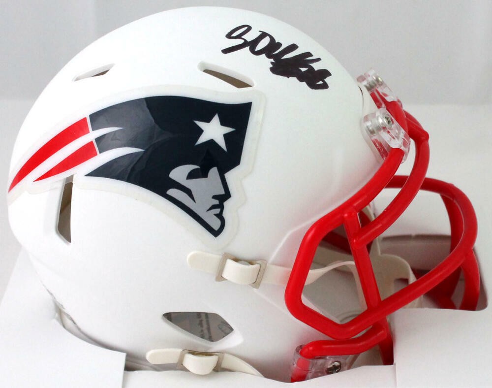 Corey Dillon Autographed Signed New England Patriots Flat White Mini Helmet  - PSA Auth