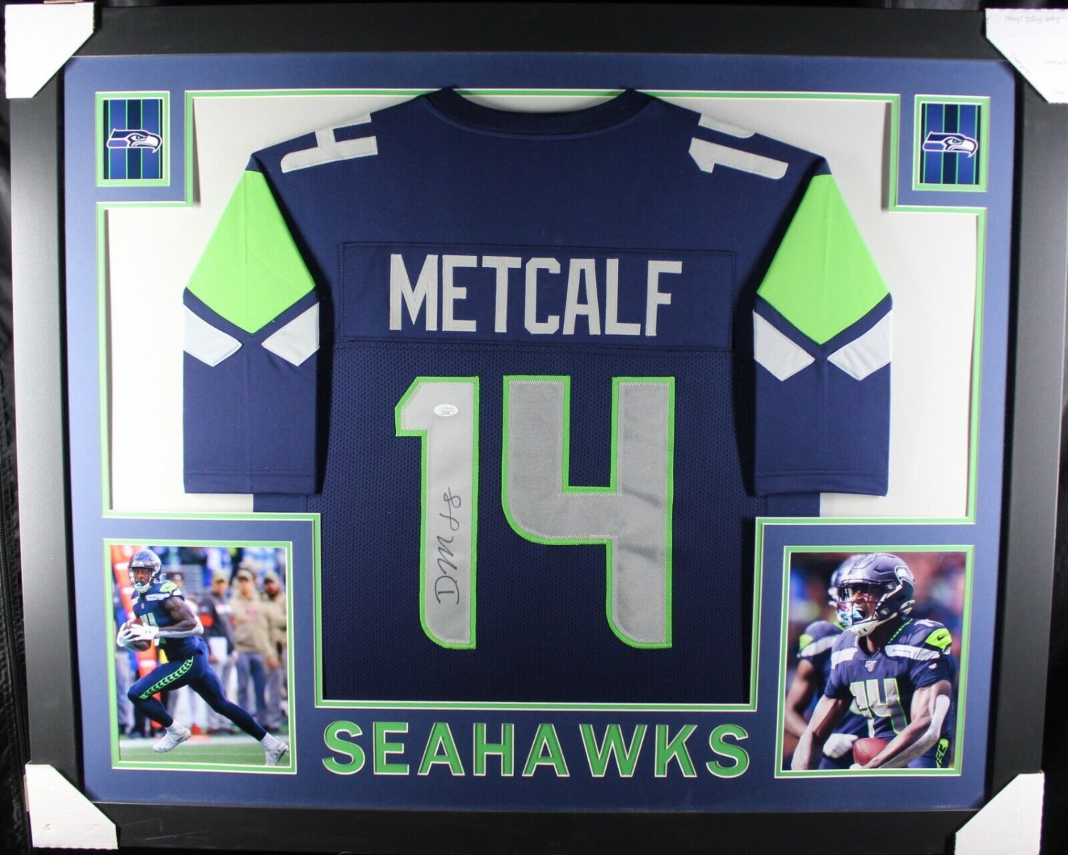 D.K. Metcalf Autographed Signed D.K. (Seahawks Blue Skyline