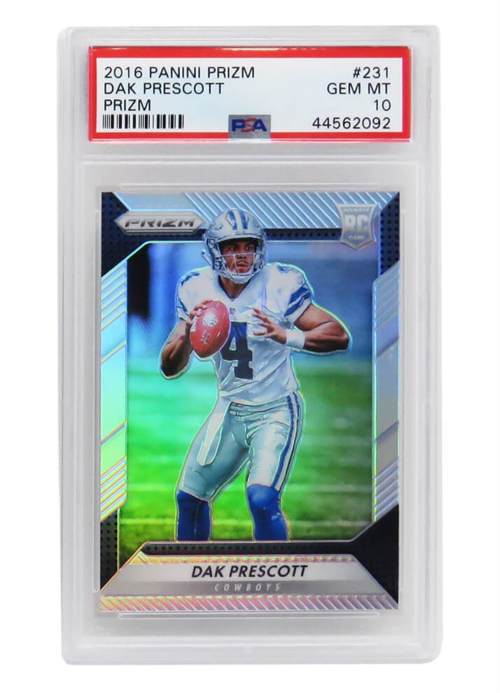 Dak Prescott (Dallas Cowboys) 2016 Panini Prizm Football #231 Prizm RC  Rookie Card - PSA 10 GEM MINT