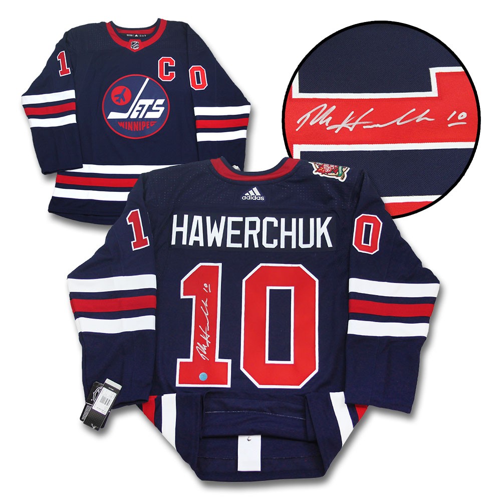 Dale Hawerchuk Winnipeg Jets Autographed Signed Blue Heritage