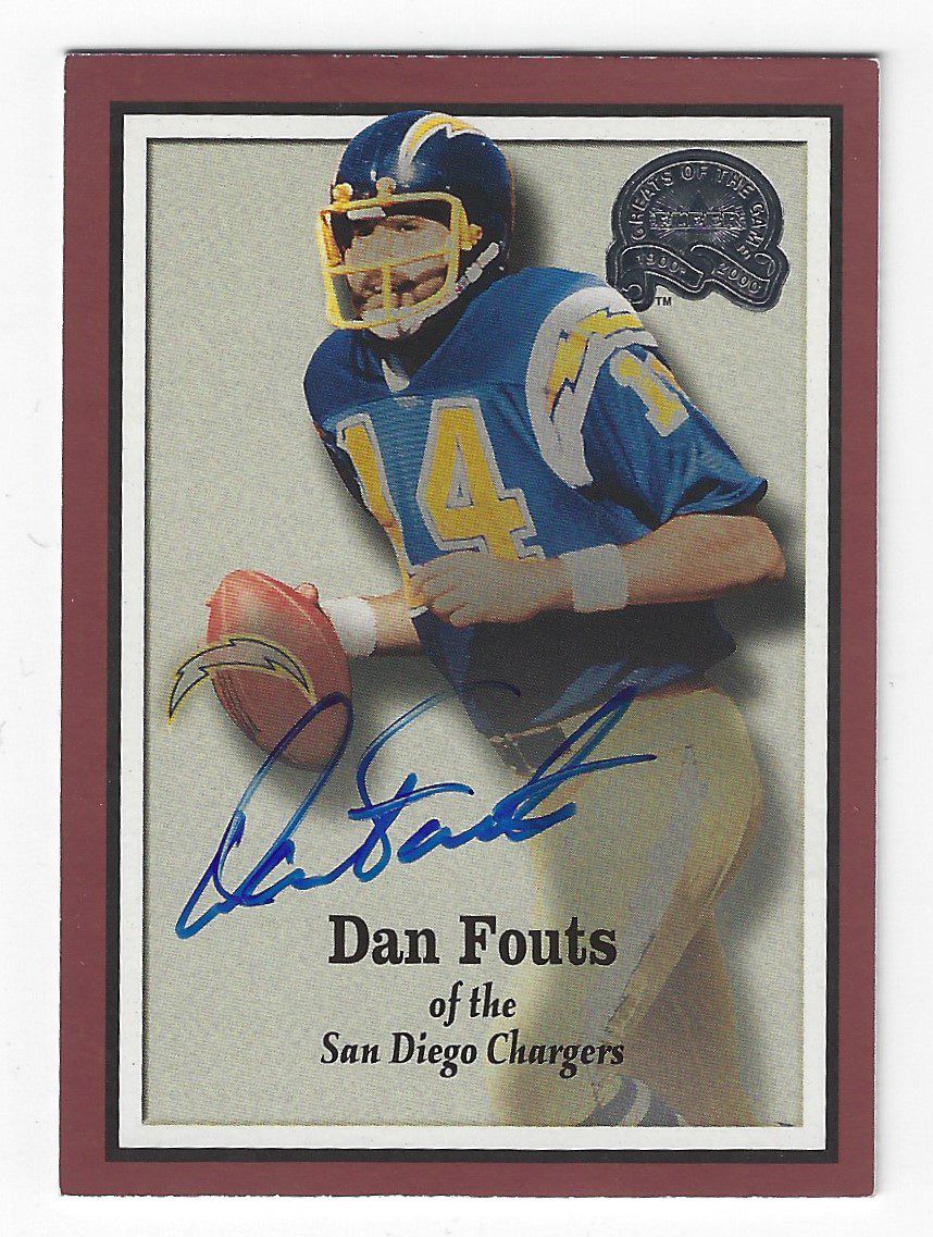 Dan Fouts Autographed Signed San Diego Chargers 2000 Fleer Greats Of The  Game Card - Autographs