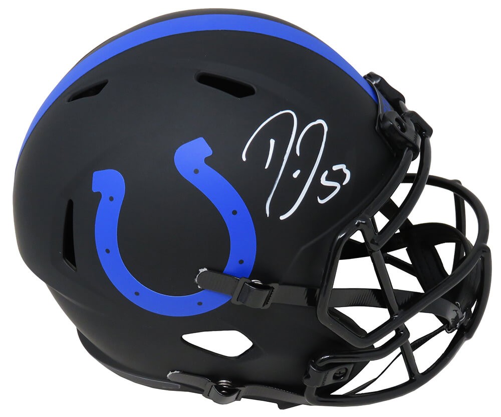 Darius Leonard Autographed Signed Indianapolis Colts Eclipse Black Matte  Riddell Speed Full Size Replica Helmet