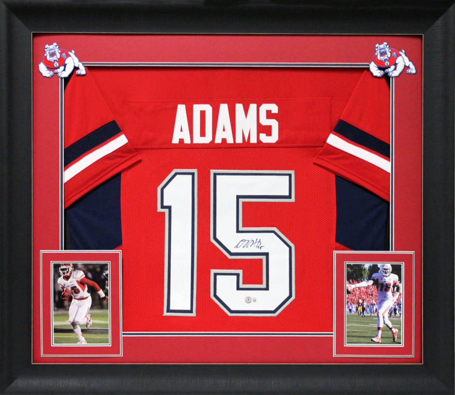 Davante Adams Signed Custom Framed Jersey Display (Beckett)