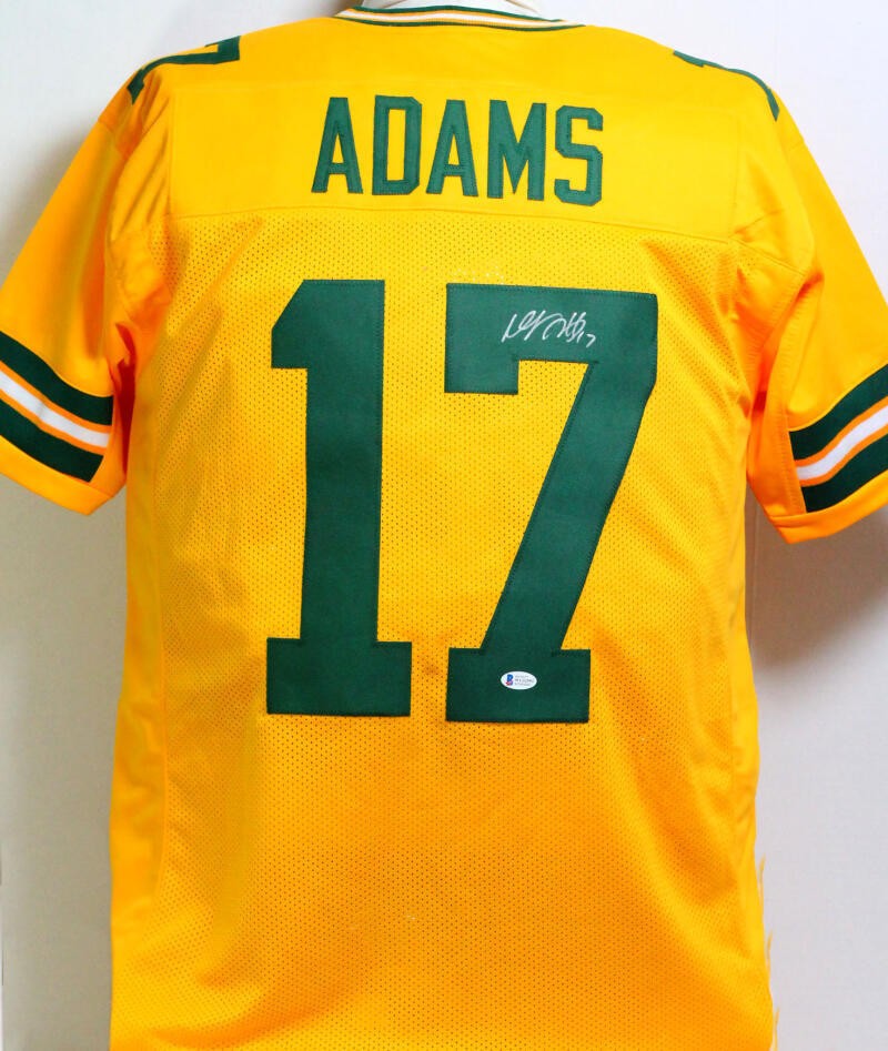 Davante Adams Autographed Signed Yellow Pro Style Jersey - Beckett