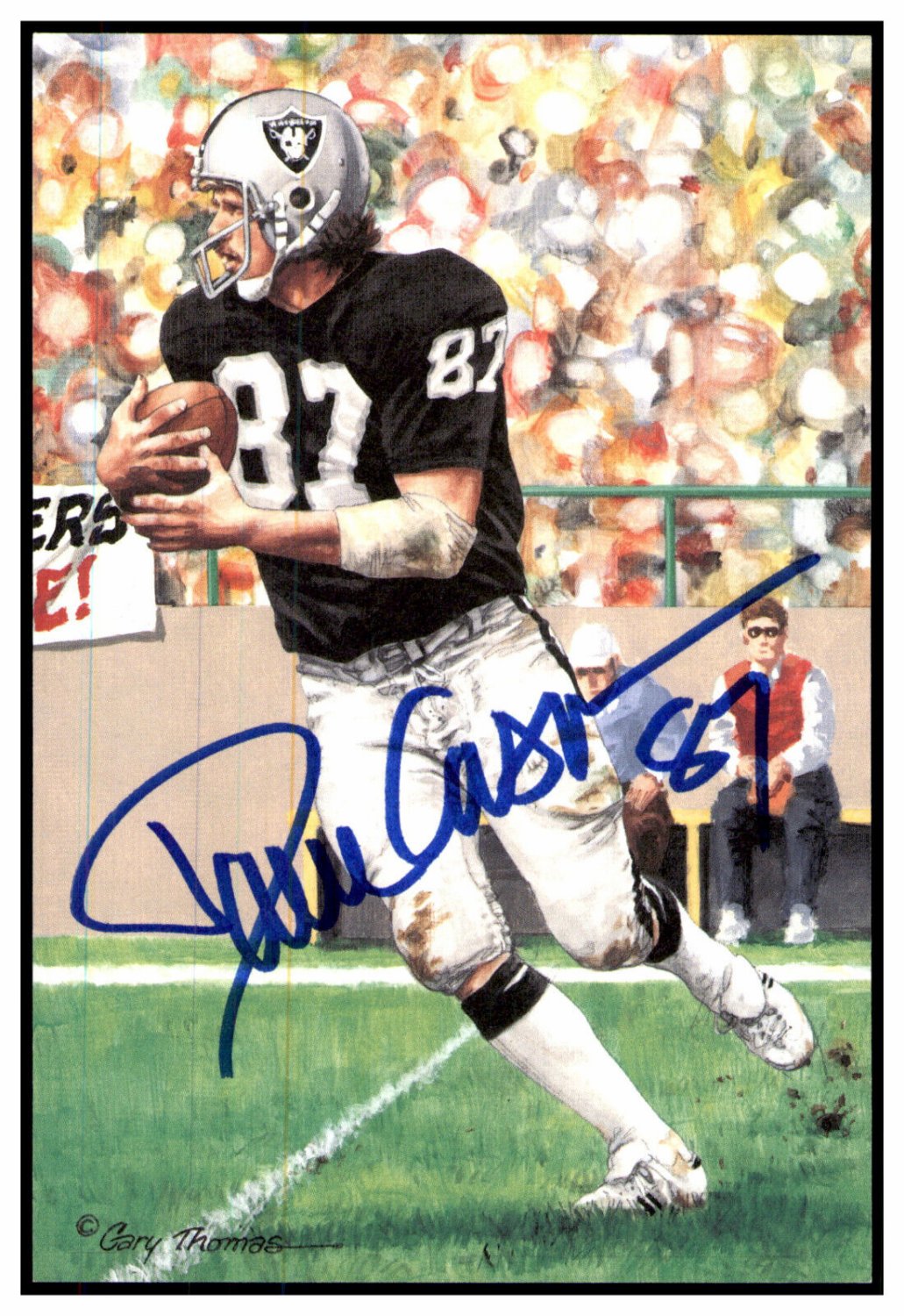 Dave Casper Autographed Signed Goal Line Art Card Glac Raiders PSA/DNA