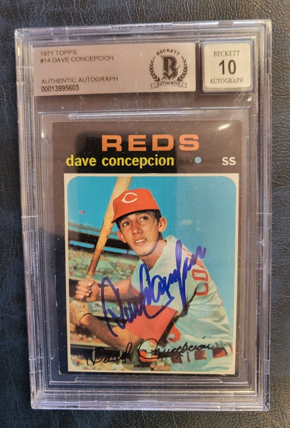 Dave Concepcion Autographed Signed 1971 Topps Reds Auto #14