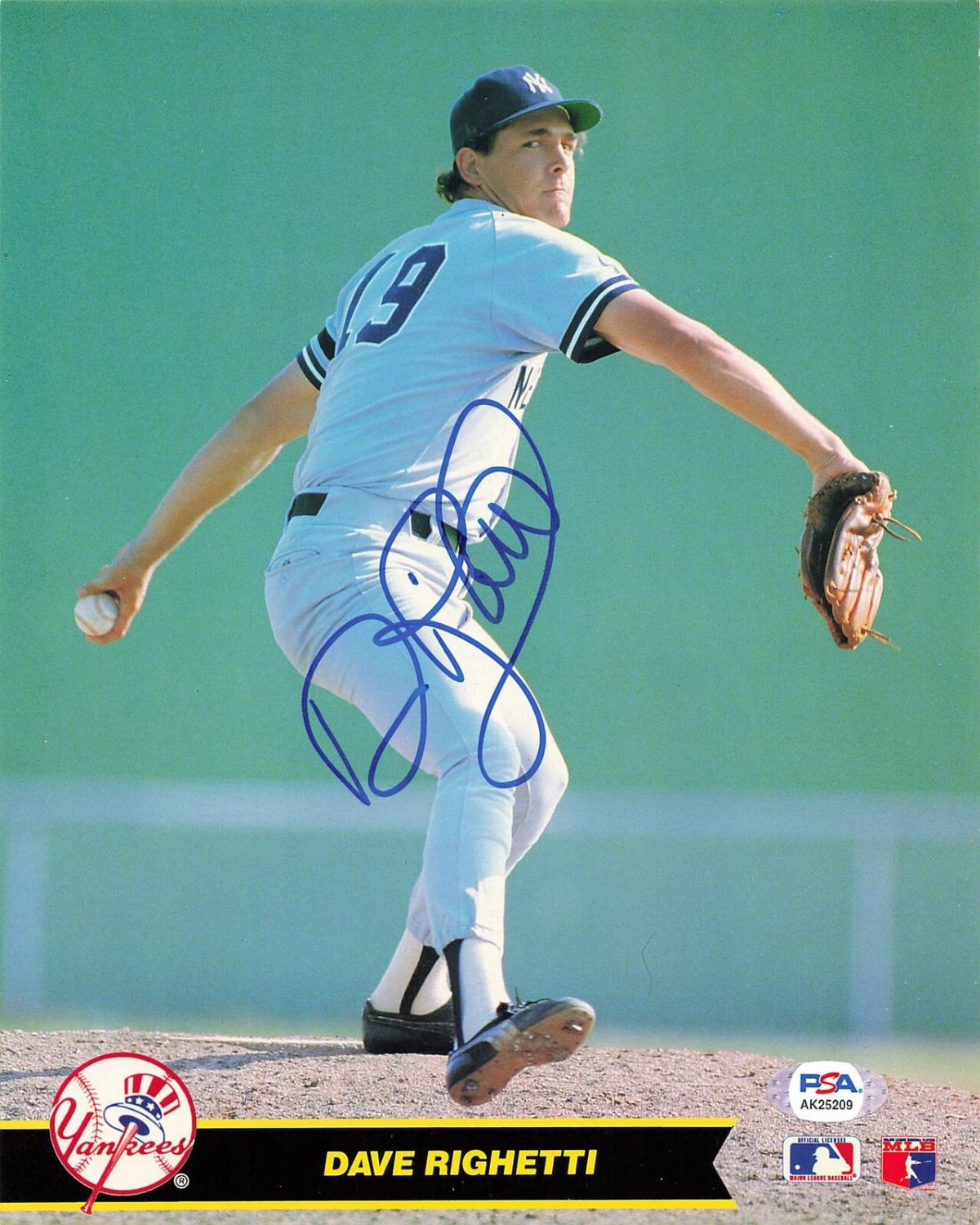 Dave Righetti Autographed Signed Yankees 8X10 Photo Autograph Auto