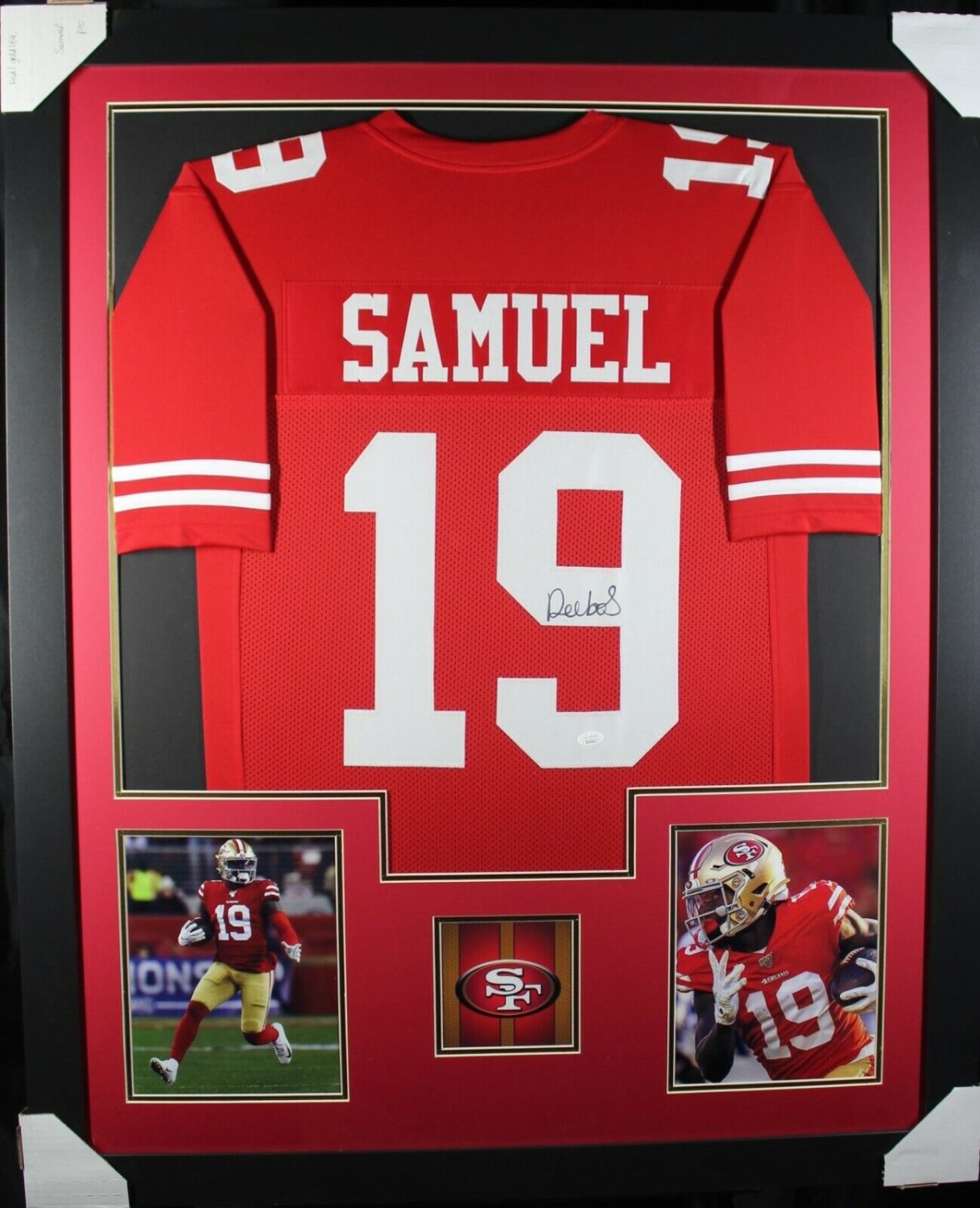 Deebo Samuel Autographed Signed (49Ers Red Tower) Framed Jersey JSA