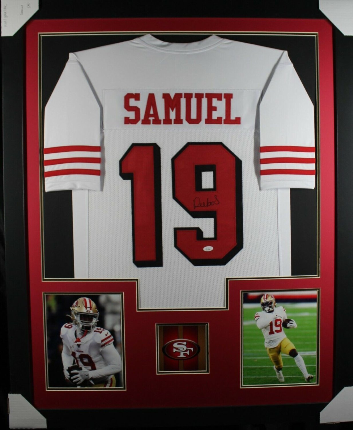 Deebo Samuel Autographed Signed (49Ers Red Tower) Framed Jersey JSA