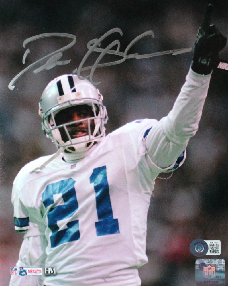 Framed Dallas Cowboys Deion Sanders Autographed Signed Jersey Beckett Holo