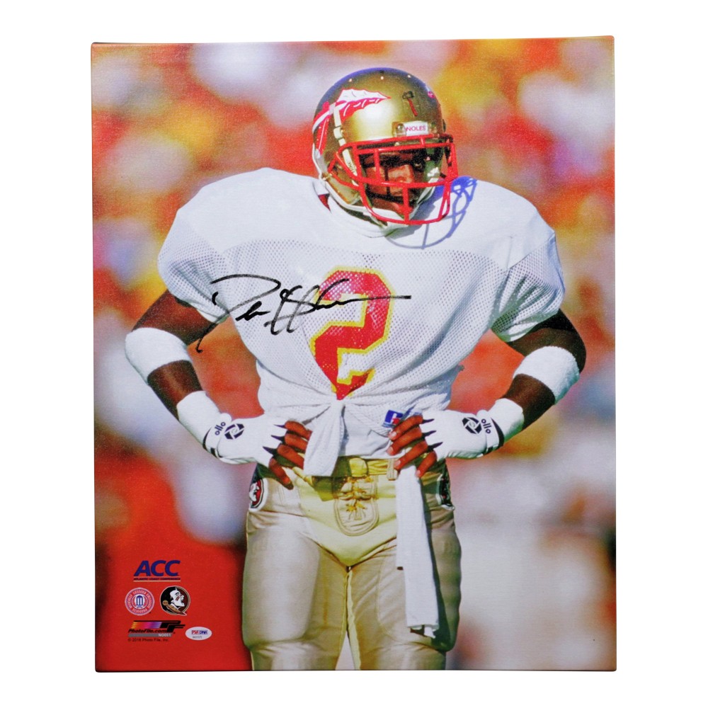 Deion Sanders FSU Seminoles Autographed Signed Canvas Hands on Hips PSA/DNA Authentic