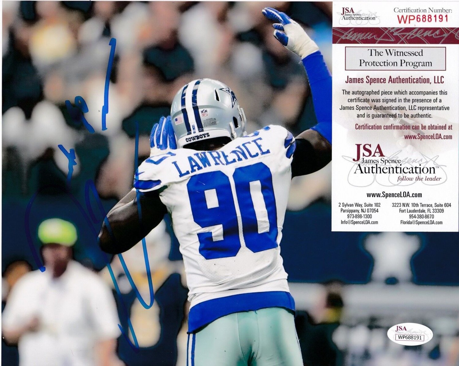 Demarcus Lawrence Autographed Signed Dallas Cowboys JSA Authenticated  Action 8X10