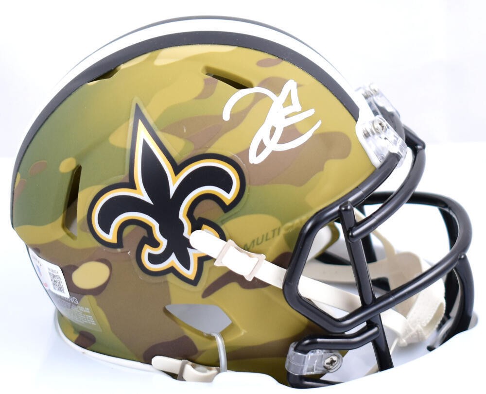 Derek Carr Autographed Signed New Orleans Saints Camo Speed Mini  Helmet-Beckett W Holo