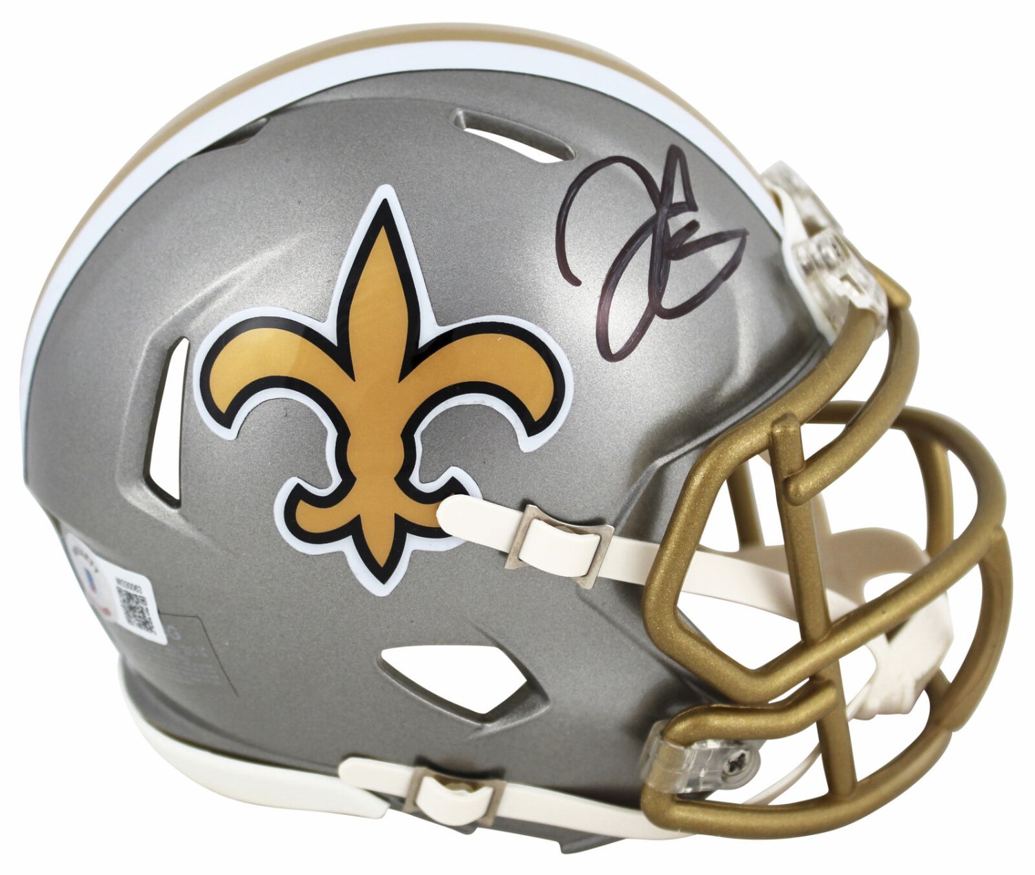 Derek Carr Autographed Signed Saints Authentic Flash Speed Mini Helmet  Beckett Witnessed