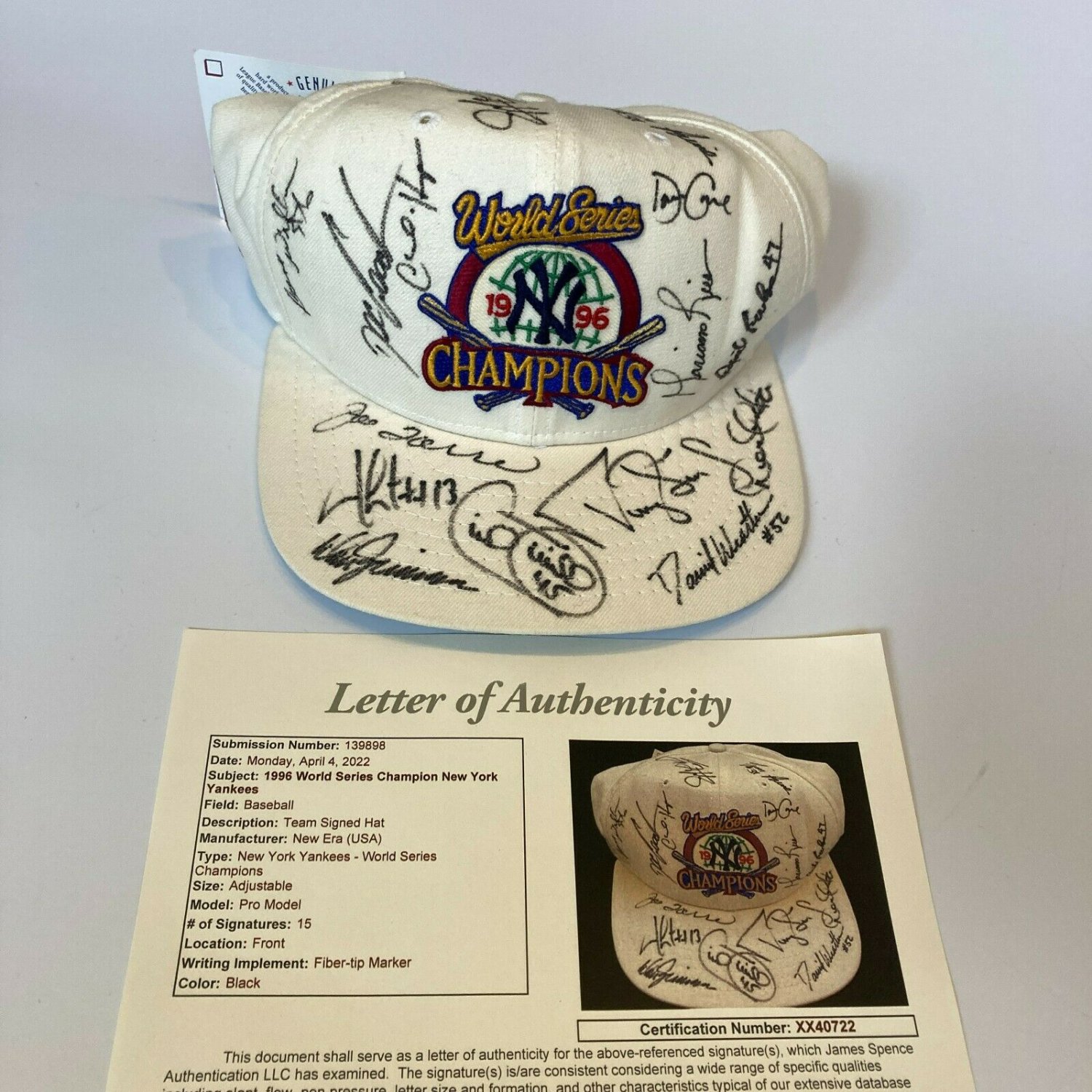 Derek Jeter Autographed Signed 1996 New 