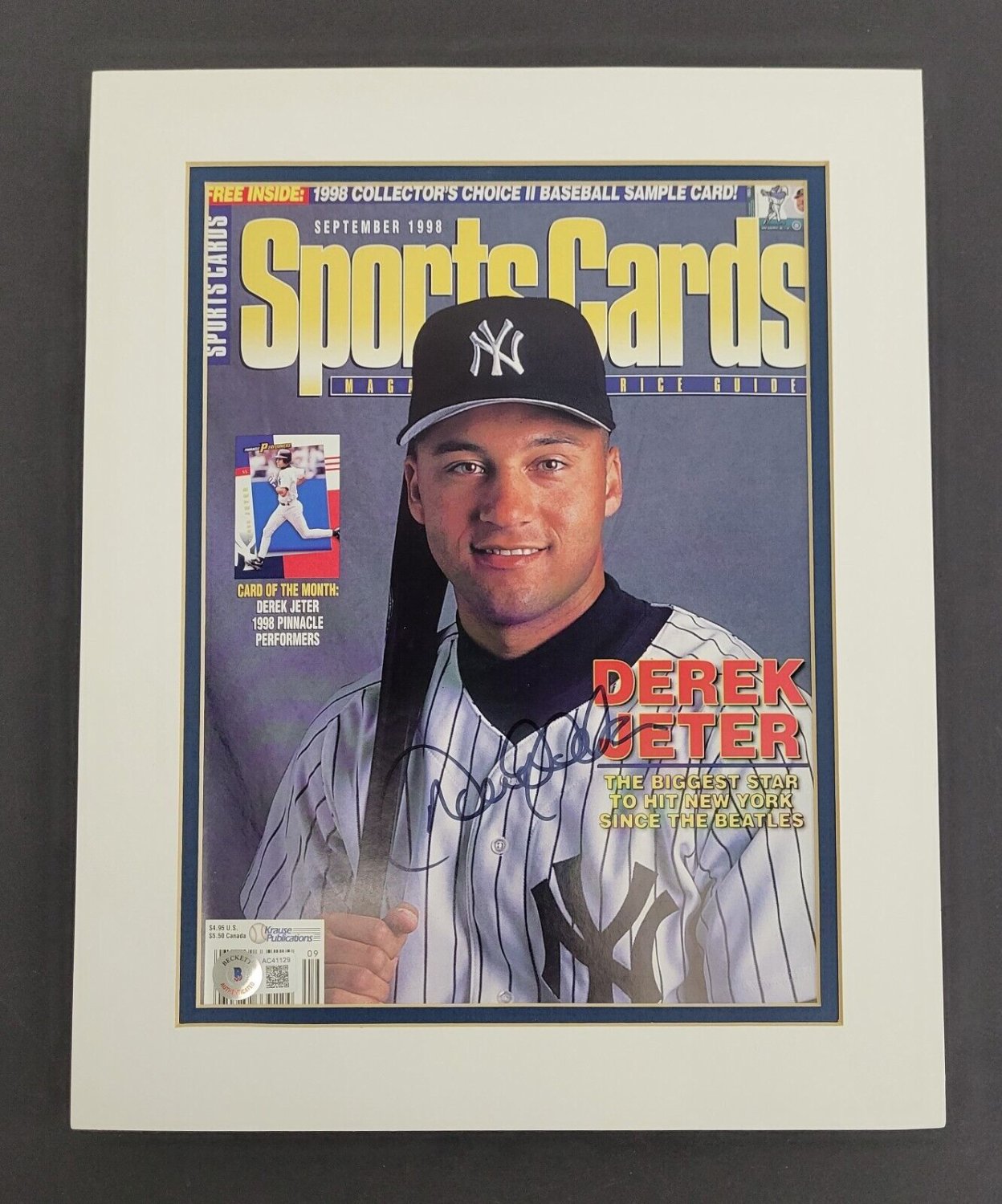 Derek Jeter Autographed Signed 1998 Sports Cards Magazine Beckett COA