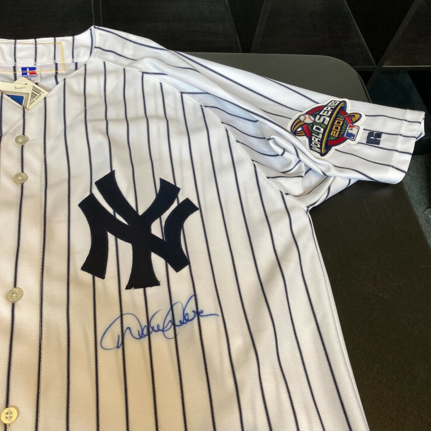 Derek Jeter Autographed and Framed White Yankees Jersey