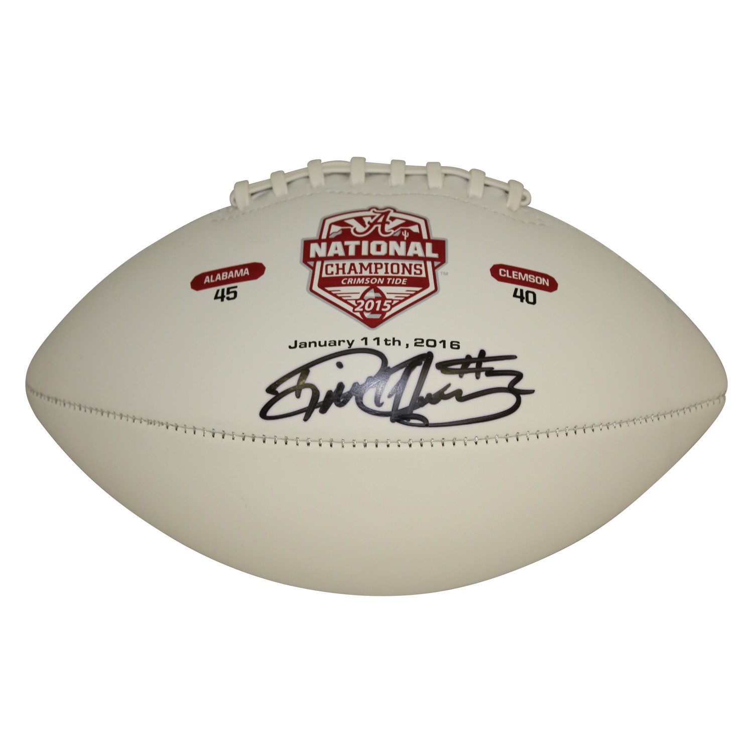 Derrick Henry Alabama Crimson Tide Autographed Signed 2015 National Championship Commemorative White Panel Football Psa Dna Certified Authentic