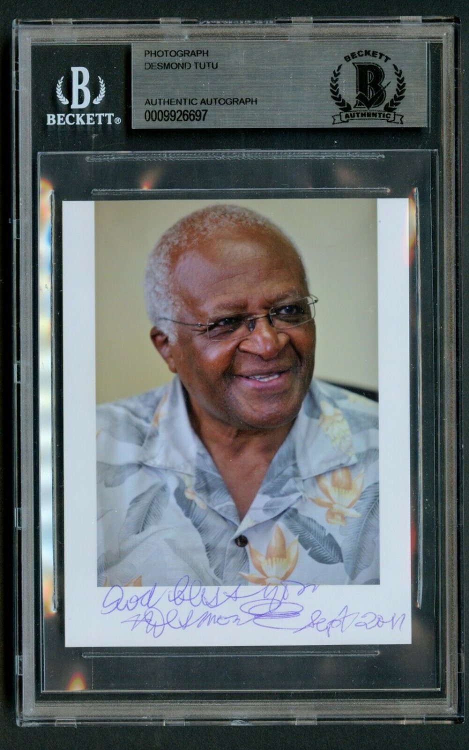 Desmond Tutu Autographed Signed Autograph 3 5X5 Photo Nobel Peace Prize