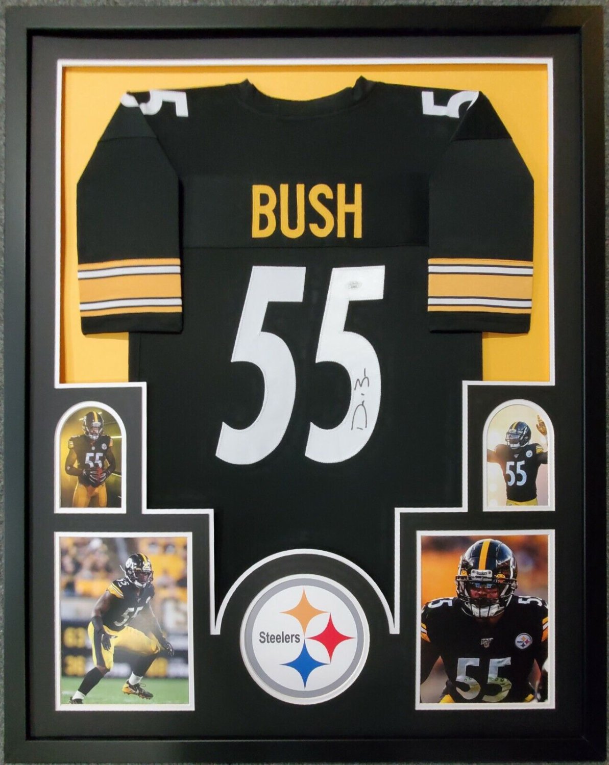 Devin Bush Autographed Signed Custom Framed Pittsburgh Steelers