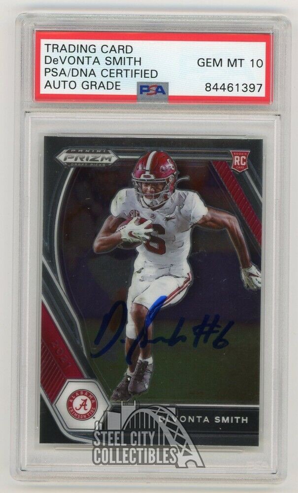 Devonta Smith Autographed Signed 2021 Panini Prizm Draft Picks Auto Rookie  Card #101 - PSA/DNA