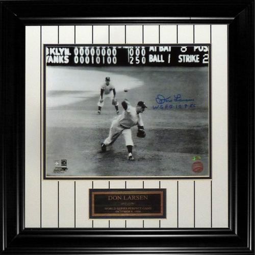 Don Larsen Autographed Signed New York Yankees Ws Perfect Game Deluxe Framed 11x14 Photo W Ws